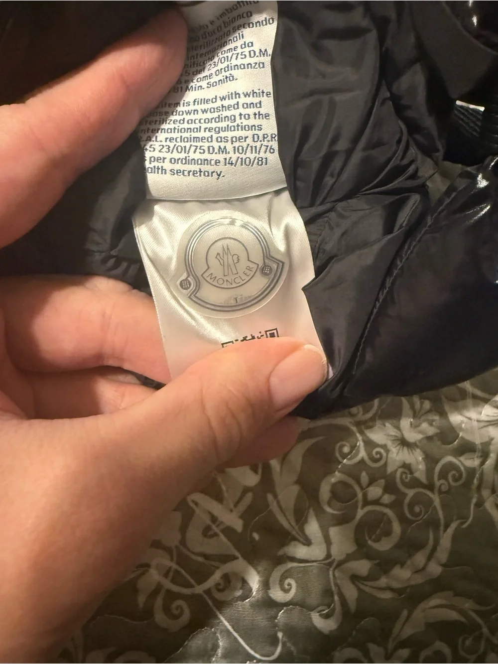 Moncler Black Glossy Quilted Puffer Crossbody Pouch